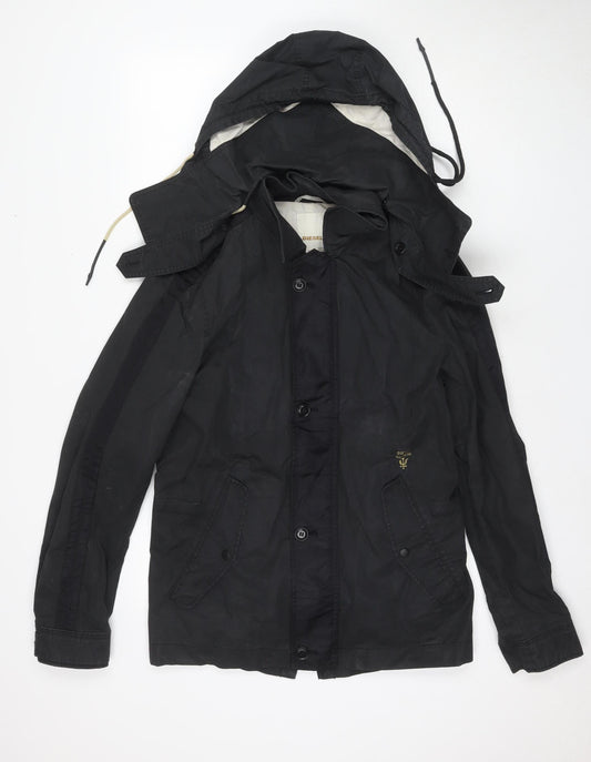 Diesel Men's Black Parka Jacket S - Casual Hooded Design