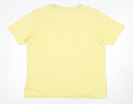 James Pringle Men's Yellow Cotton Crew Neck Tee L