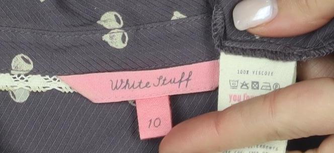 Womens UK Size 10 White Stuff Purple Viscose Button-Up