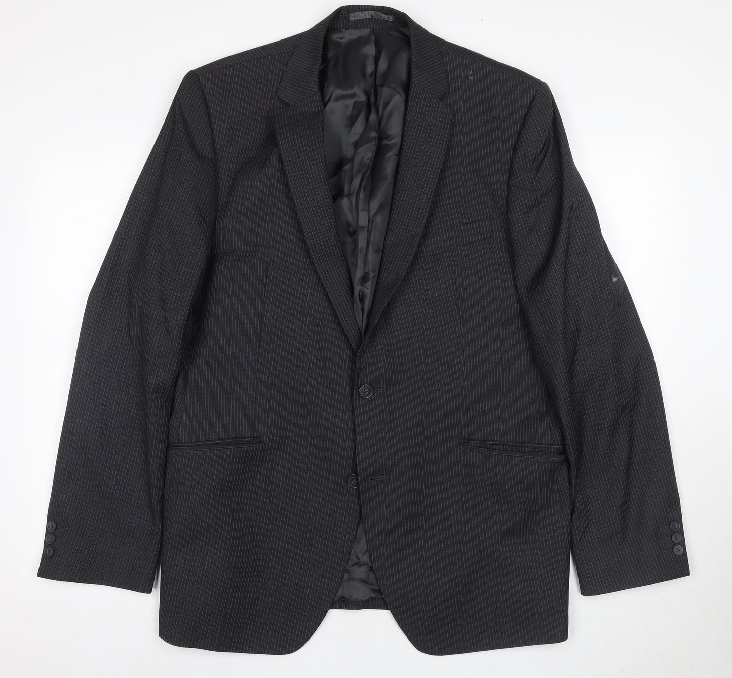Jeff Banks Men's Black Striped Blazer 44L