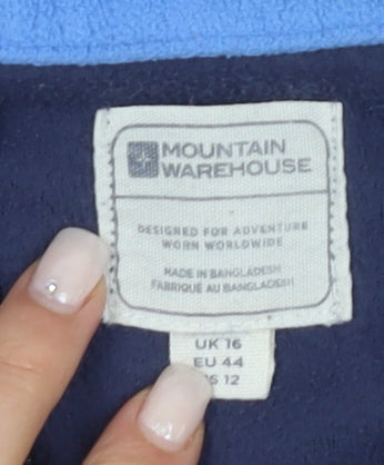 Mountain Warehouse Women's Blue 1/4 Zip Sweatshirt UK 16