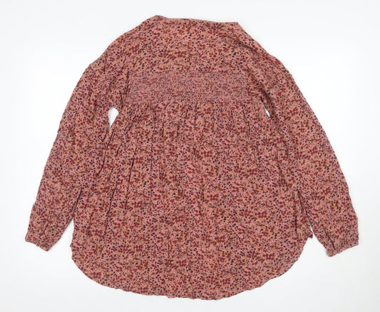 Fat Face Women's Pink Floral Tunic Blouse Size 10