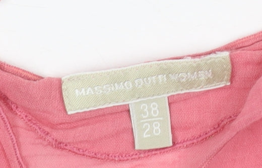 Massimo Dutti Women's Pink Shift Dress - Size 10
