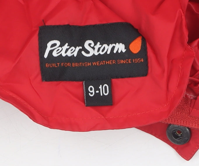 Additional view of Peter Storm girls’ red waterproof rain coat 9-10 years