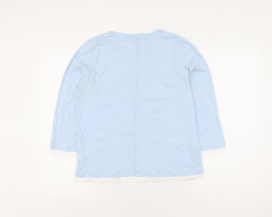 Hobbs Women's Blue Basic 3/4 Sleeve T-Shirt, Size M