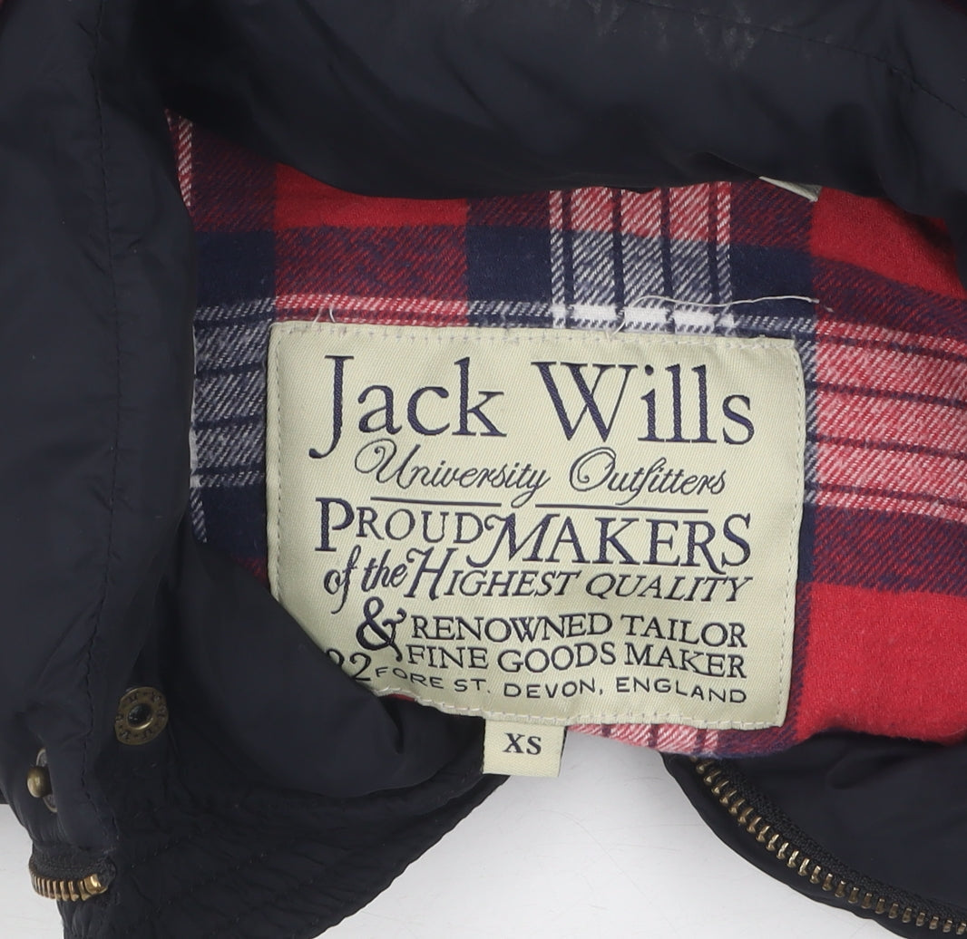 Jack Wills Women's Black XS Puffer Jacket, Hooded Quilted