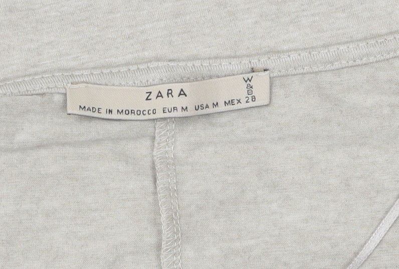 Zara Women's Multicoloured V-Neck T-Shirt, M, Casual Summer Style