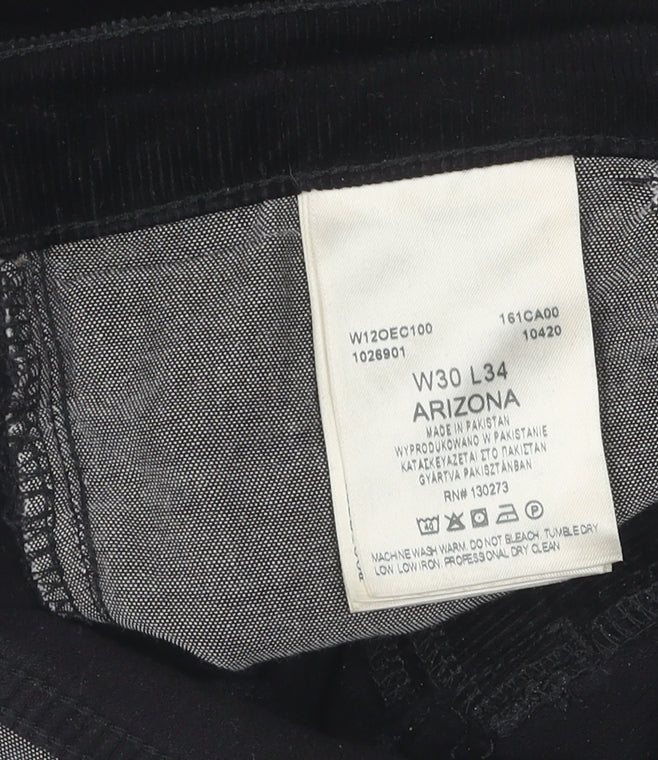 Wrangler Unisex Black Corduroy Trousers L