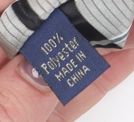 Brand and care label for Thomas Nash Men's Grey Checked Polyester Tie One Size