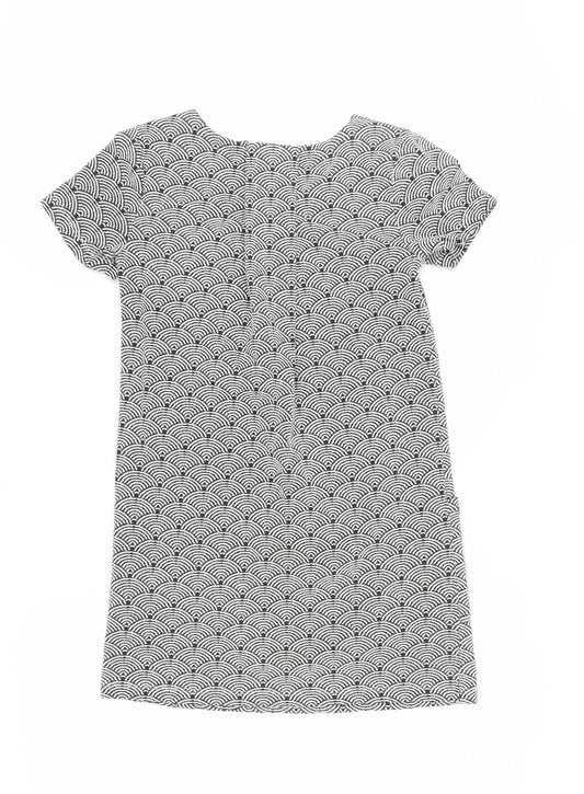 White Stuff Women's Black & White Geometric Shift Dress Size 8