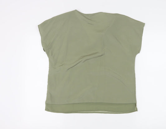 DKNY Women’s Green V-Neck Sleeveless Blouse