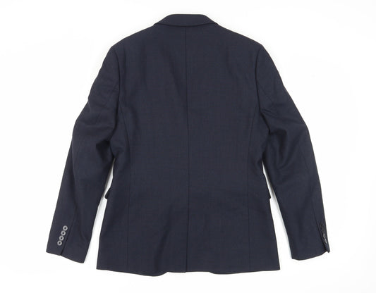 Jaeger Men's Blue Blazer, 38, Regular Fit, Formal Elegance