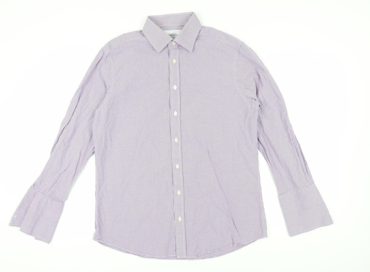 Charles Tyrwhitt Men’s Purple Slim Fit Check Shirt