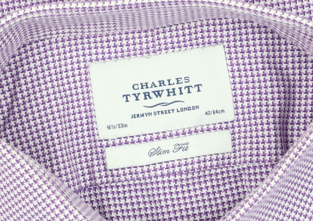 Charles Tyrwhitt Men’s Purple Slim Fit Check Shirt