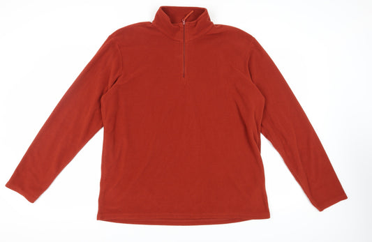 Mountain Warehouse Men's Red XL 1/4 Zip Fleece Pullover