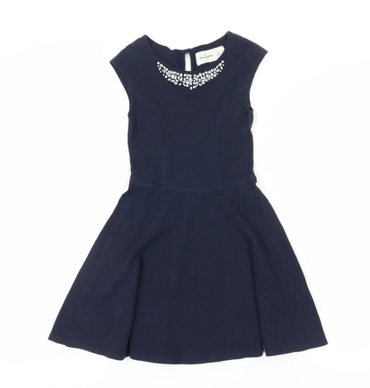 Abercrombie & Fitch Kids Girls Blue Fit & Flare Dress Medium