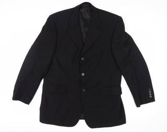 Pierre Cardin Men's Black Classic Blazer, Size 42R
