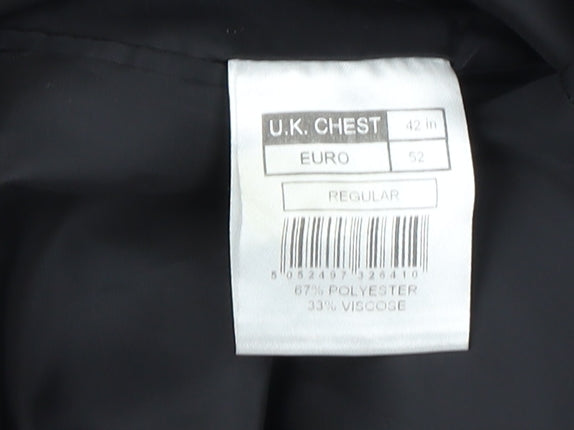 Brand and care label for Thomas Nash Men's Black Regular Fit Blazer 42R