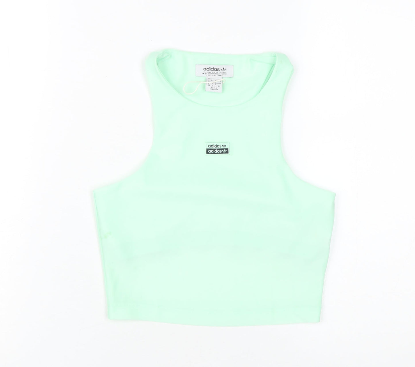 Adidas Women's Green Cropped Tank Top Size 8