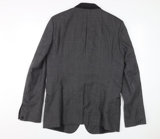 AllSaints Men's Grey Check Slim Fit Blazer, Size 40