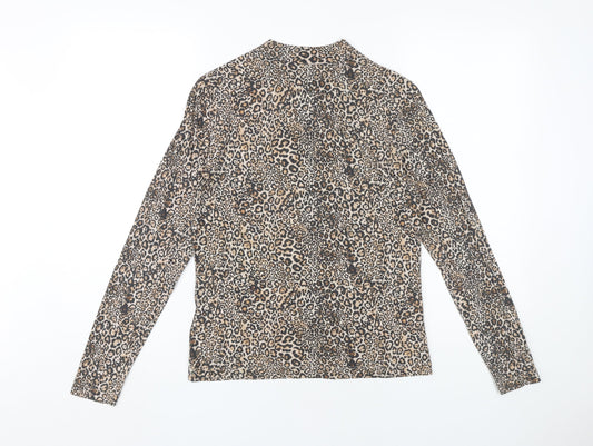 Whistles Women's Brown Animal Print Long Sleeve T-Shirt