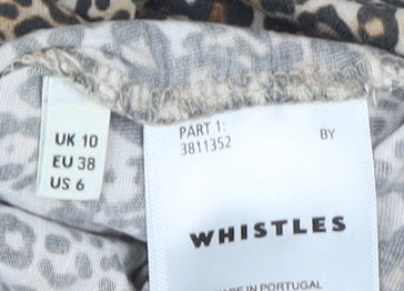 Whistles Women's Brown Animal Print Long Sleeve T-Shirt