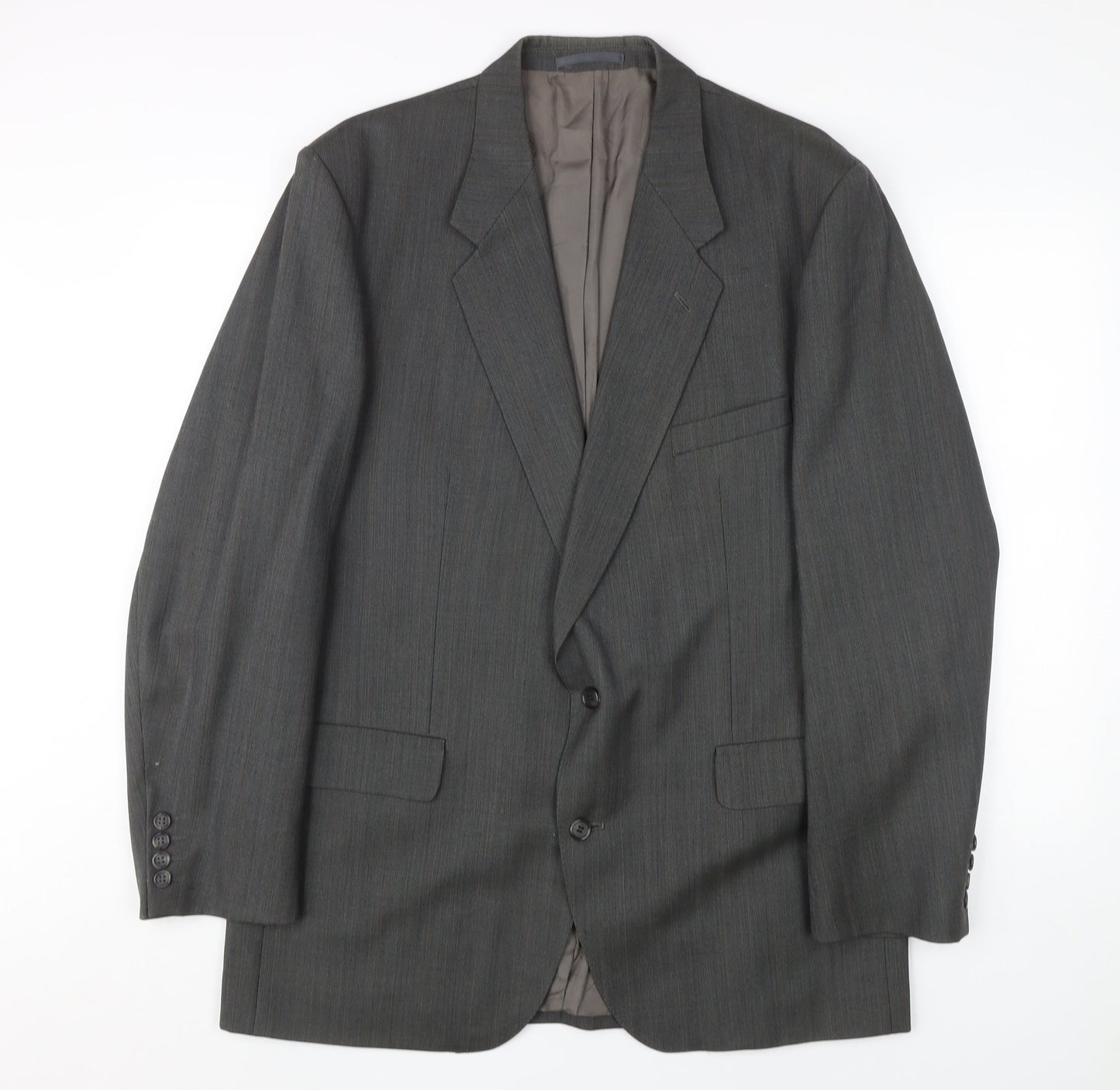 Crombie Men's Grey Wool Blazer 44 Long Formal