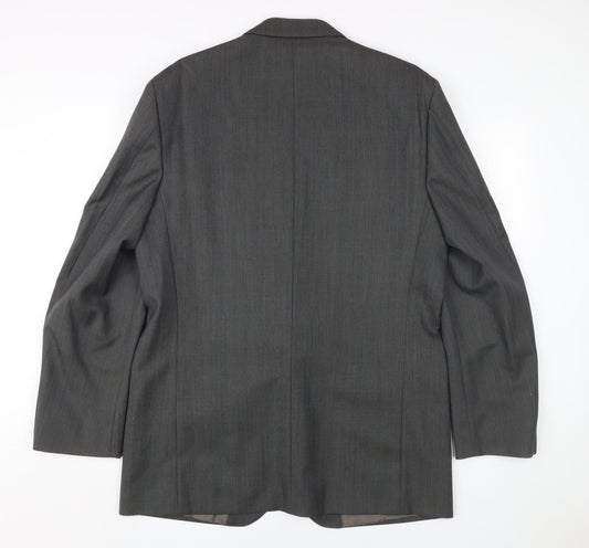 Crombie Men's Grey Wool Blazer 44 Long Formal