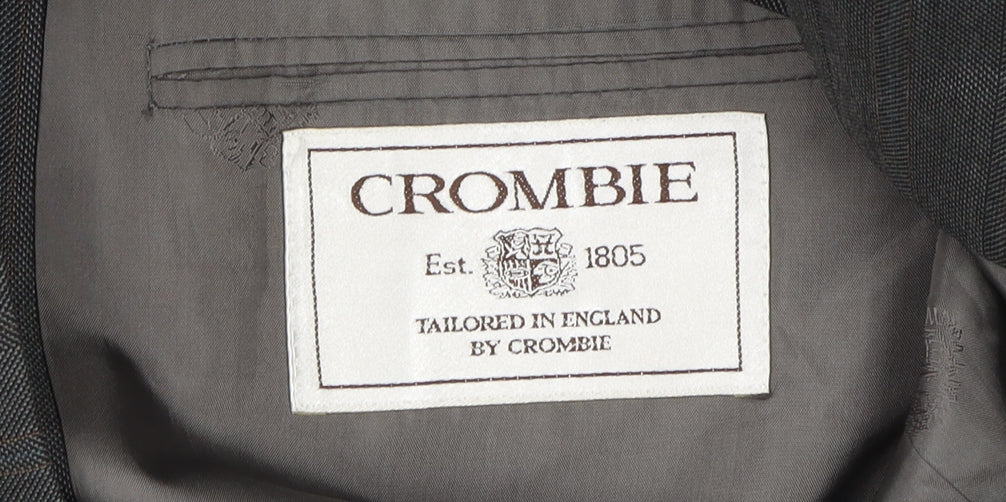 Crombie Men's Grey Wool Blazer 44 Long Formal