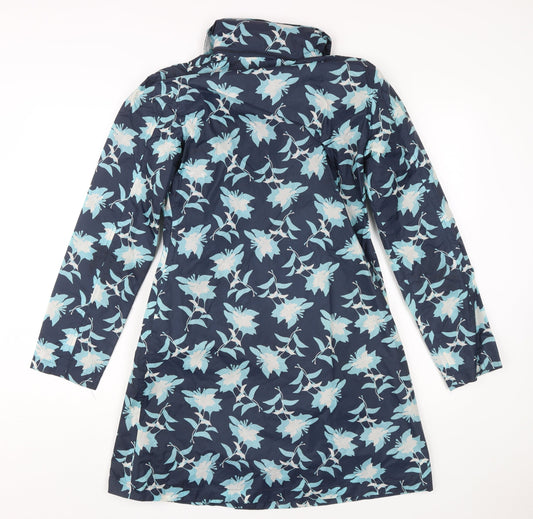 Peter Storm Women's Blue Floral Rain Coat Size 8 Waterproof