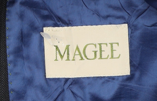Magee Men's Black Regular Fit Tweed Blazer, Size 44R