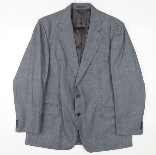 Magee Men's Grey Check Blazer Size 42S