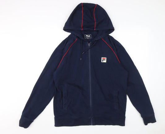 Fila Men's Blue Full Zip Hoodie M, Regular Fit