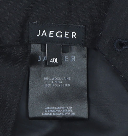 Jaeger Men's Black Wool Pinstripe Dress Pants 40L