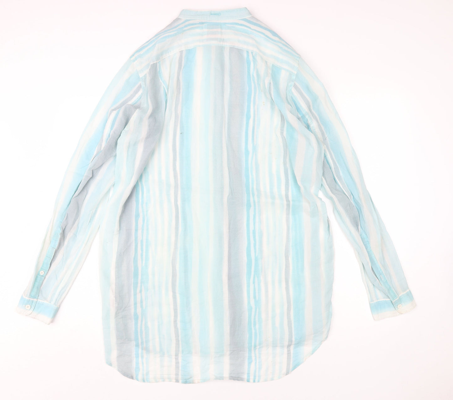 Diesel Women’s Blue Striped Cotton Shirt L