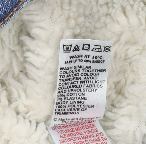 Brand and care label for Marks & Spencer girls’ blue denim jacket 11-12 years