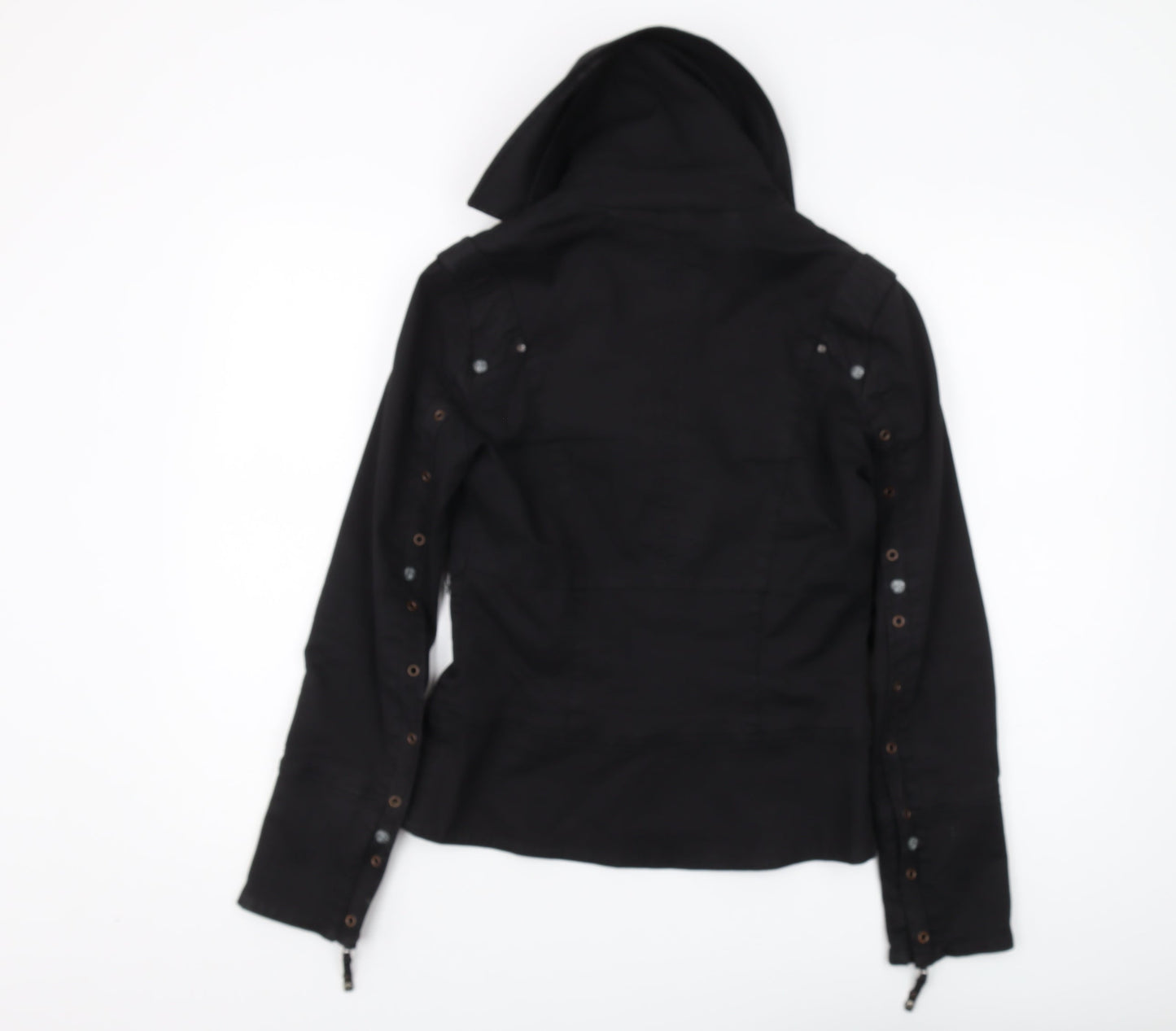 Firetrap Women's Black Biker Jacket, M, Hooded, Casual