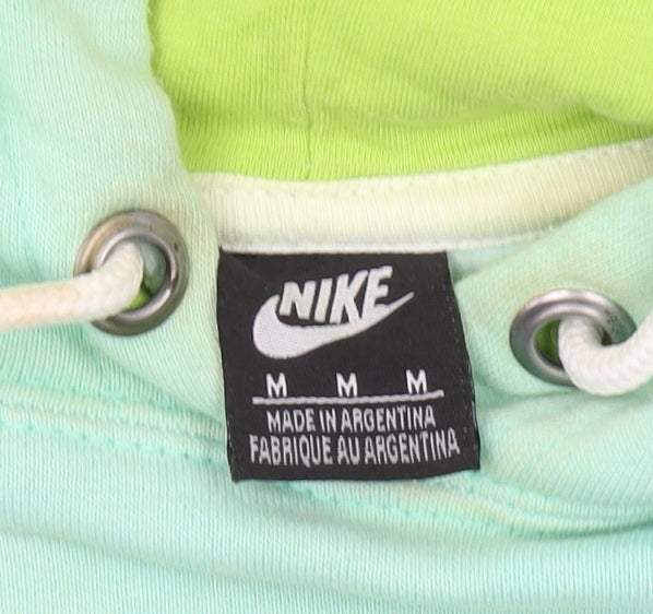 Nike Unisex Hoodie Green M Pullover Drawstring