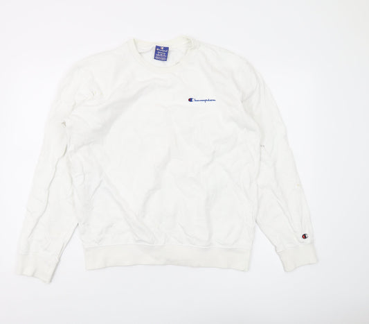 Champion Unisex White Pullover Sweatshirt M