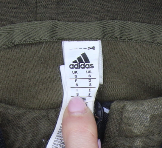 Adidas Men's Green Full Zip Hoodie, Size S