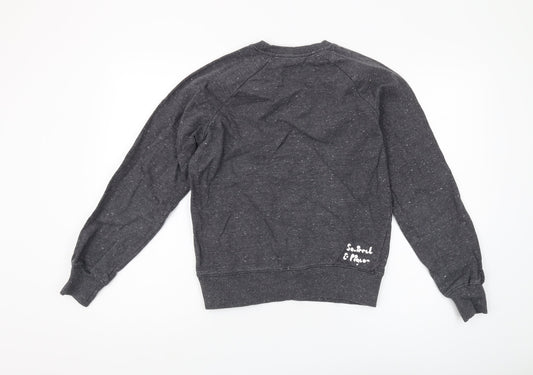 Earth Positive Men's Grey Graphic Print Sweatshirt S
