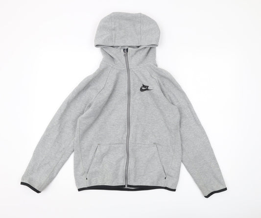 Nike Boys Grey Full Zip Hoodie - Size L, Activewear Essential