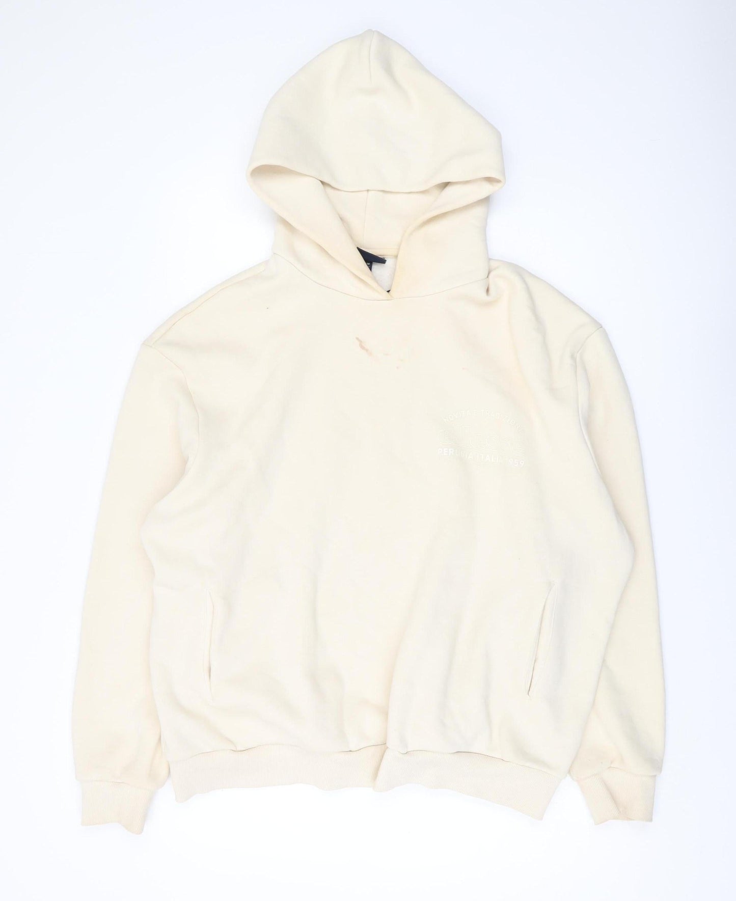 Ellesse Men's Beige M Pullover Hoodie, Fleece