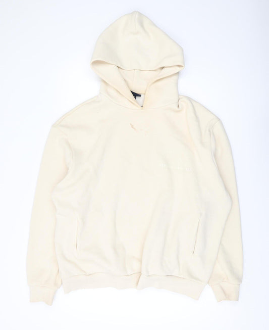 Additional front view of Ellesse Men's Beige M Pullover Hoodie, Fleece