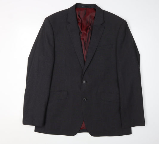 T.M. Lewin Men’s Black Regular Fit Wool Blazer 41R