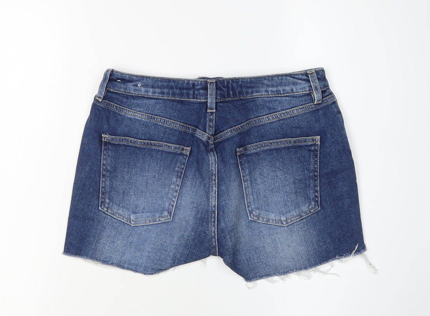 Fat Face Women's Blue 8 Cut-Off Denim Shorts
