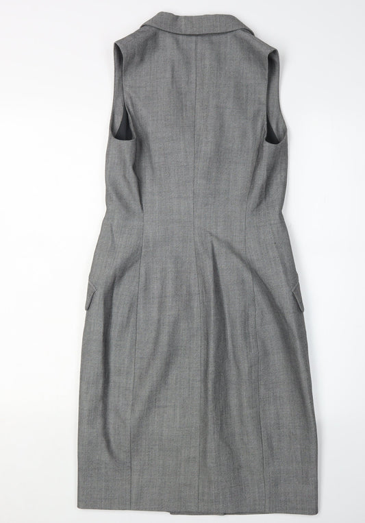Banana Republic Petite Grey Sheath Business Dress Size 4