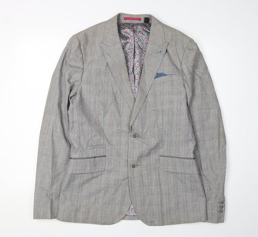 Ted Baker Men's Grey Check Blazer Size 3 - Stylish Elegance