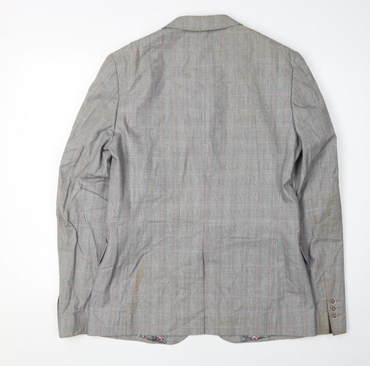 Ted Baker Men's Grey Check Blazer Size 3 - Stylish Elegance