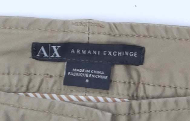 Armani Exchange Women's Beige Slim Chino Trousers